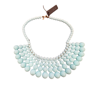 J.Crew Bubble Statement Necklace NWT Aqua Blue Beaded Bib Collar